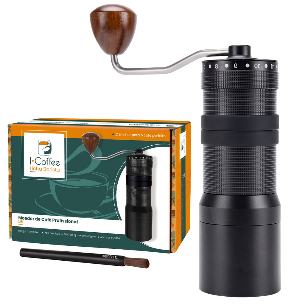 iCoffee Moedor Café Manual M5 Preto 40g Profission Com Caixa