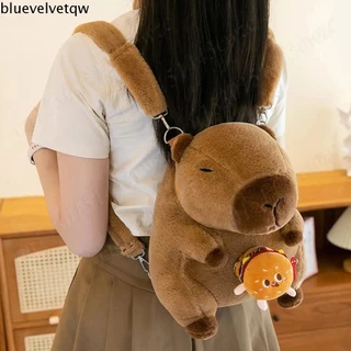 Bolsa Crossbody De Capivara BLUEVELVETQW , Mochila De Pelúcia Recheada De Grande Capacidade , Desenho De Animal