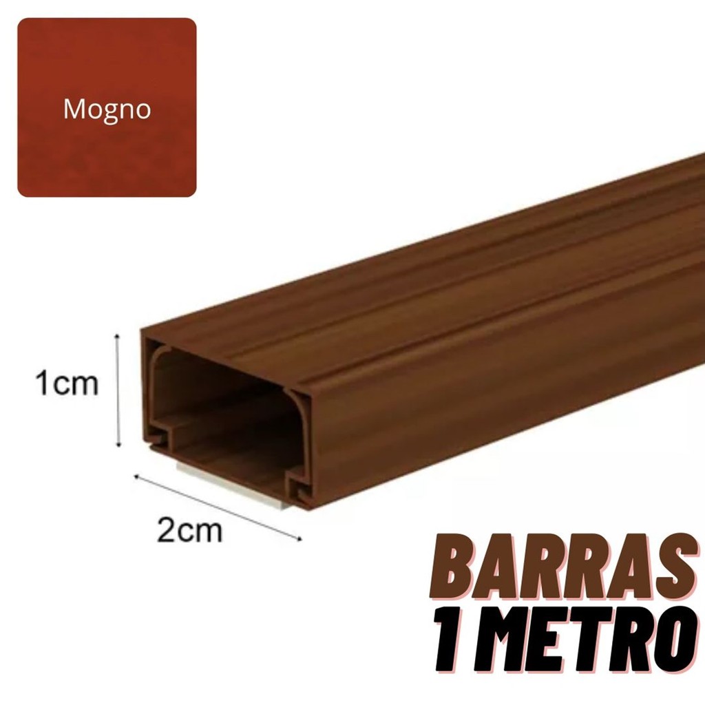 Perfil P/ Fios Canaleta Sistema X Cor Madeira Mogno 1 Metro