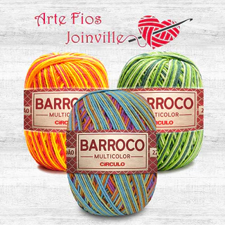 Barroco Multicolor 400g Círculo 452m Fio n°6 em Oferta na Shopee