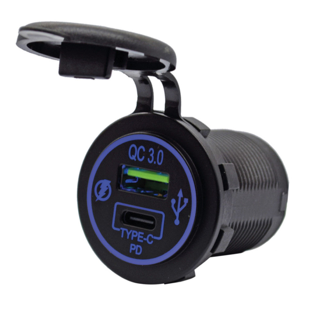 Tomada Carregador Carro Usb Tipo C Pd3