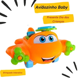 Baby Plane Aviãozinho de Brinquedo Interativo - Avião Brinquedo Infantil Diversão - Presente Dia das Crianças