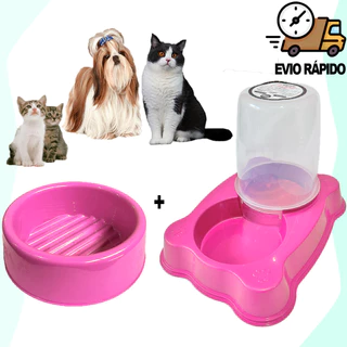 Bebedouro Automático Para Cães e Gatos 1,5L Com Comedouro 600ml Cachorro Gato Alimentador Pet