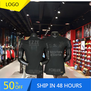 Camisa de Futebol 24/25 Away Jersey Camisa Masculina Preta Moletom (Versão do Jogador)