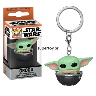 Funko Pop ! Chaveiro : The Mandalorian - Grogu Star Wars Mini Figura