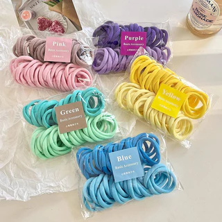 KIT Até 50/100/150/300 Unidades Xuxinhas de Cabelo Sem Costura-Alta Elasticidade e Cores Doces Para Crianças e Adultos em Oferta na Shopee