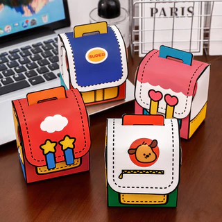 1 Pçs Saco De Escola Dos Desenhos Animados Caixa De Presente Lanche Das Crianças Mochila Dobrável Estudante Bonito Companheiro Doces