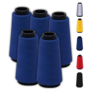 Kit 5 Linha de Costura Máquina Reta 120 100% Poliéster 1500m Kron