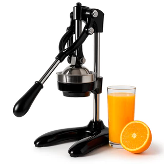 Espremedor de Laranja Frutas Manual em Aço Inox Profissional - Preto