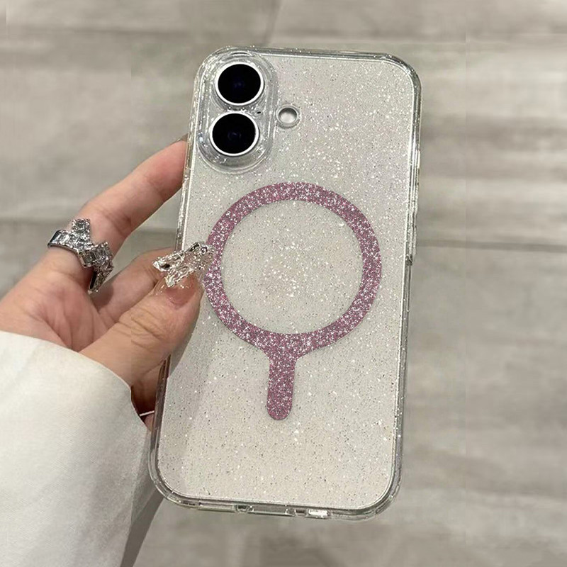 Transparente Magnético Glitter Caso De Telefone Para iPhone 17Air 16 ...