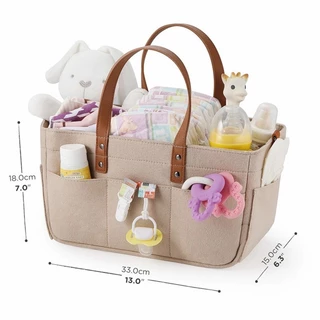Cesta Organizadora De Feltro Para Bebês , Bolsa De Fraldas Com Alça , Tapete Troca De Crianças em Oferta na Shopee