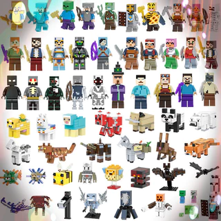 Jogo Minecraft Pequenas Pessoas Minecraft Montar Mini Brinquedos em Bloco de Construção