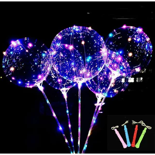 Kit 50 Balões Transparente Para Festa e Eventos Com Led 24 polegadas