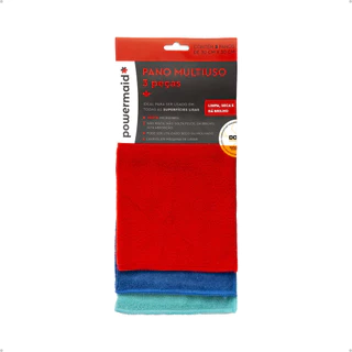 Powermaid Kit Pano Limpeza Microfibra Multiuso 3 un 30x30cm