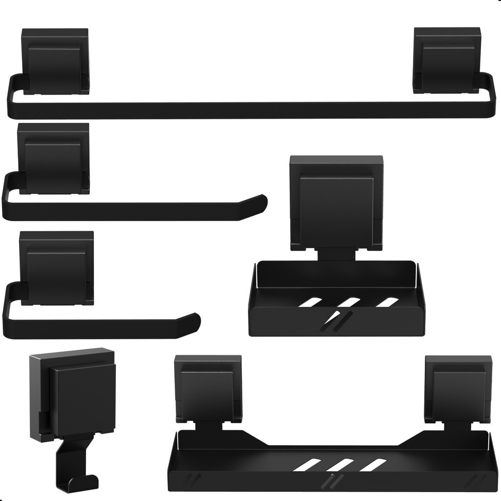 Kit Para Banheiro Com Ventosa de Sucção 6 Peças