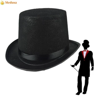 MEDUSA Black Top Hat , Chapéu Mágico Acessório De Roupa De Tecido , Deluxe Elegante Boné De Jazz Escuro