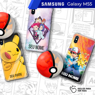 Capa Capinha - Samsung Galaxy M55 - Pokemon Personalizada com Nome