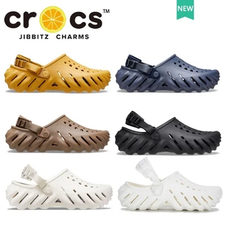 Crocs Men Echo Clog Hole Shoes Men's Beach Baotou Slippers Sandálias Para O Exterior Anti-Derrapante Leves E Confortáveis Adequadas Viagens # 207937