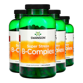 Kit 4x Complexo B com Vitamina C Swanson 240 Capsulas Importado /Made in Usa