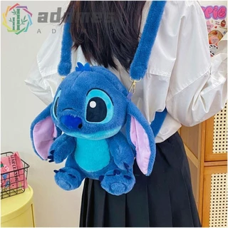 Mochila De Pelúcia ADAMES Stitch Cartoon , Boneca Com Ponto Versátil De Algodão PP , Bolsas Peludas Infantis Recheadas F