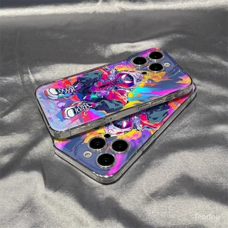 Design de cartoon Cool Graffiti Homem-Aranha para iPhone 11 12promax 13promax 12 12 14 15 pro max 7plus xsmax xr x 14promax carcaça transparente à prova de queda