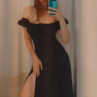 Vestido de manga de espuma feminino vestido fino (8141)