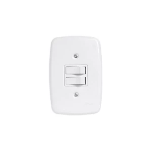 Pct 02 Conjunto de Embutir Pluzie 4x2 2 Interruptor Simples