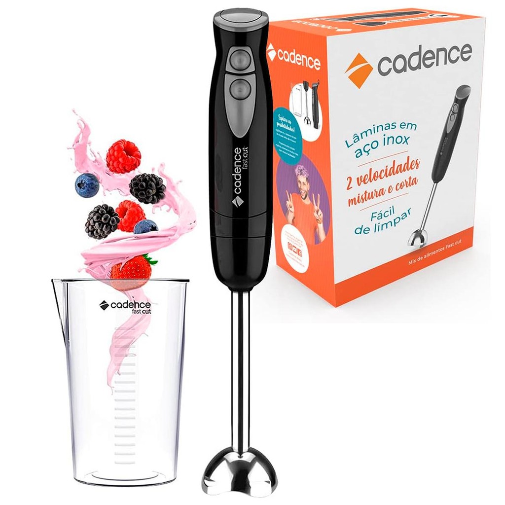 Mixer Cadence Mixture Inox MIX370 127v + Copo Medidor 4 Lâminas em Inox ...