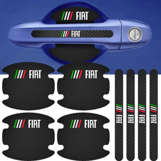 Kit FIAT 8 Peças Adesivo Protetor Maçaneta de Porta Fibra de Carbono Carro Anti Arranhões Acessório em Oferta na Shopee
