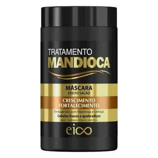 Eico Máscara Creme de Hidratação Antifrizz Tratamento Mandioca 1kg Fortalecimento Crescimento