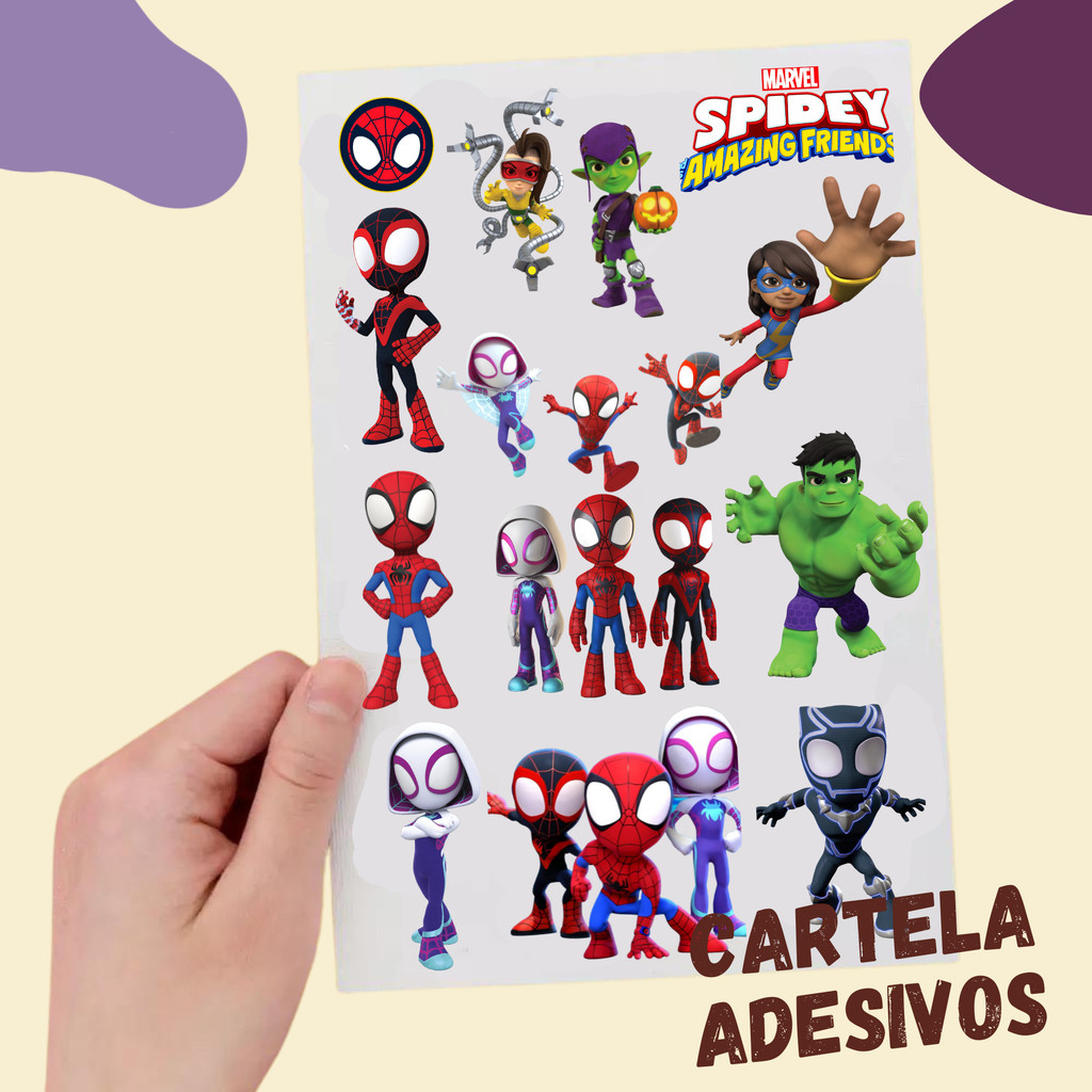 30 CARTELAS DE ADESIVO SPIDEY HOMEM ARANHA BABY FESTA FIGURINHA ...