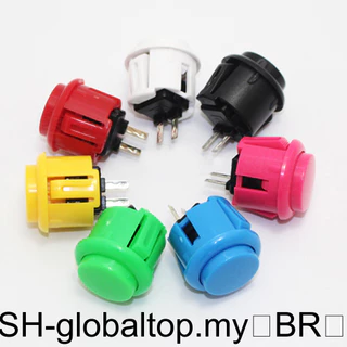 24mm Botão De Fliperama Elétrico Mecânico Jogador De Jogos Microinterruptor Fixação Manutenção Peça De Percussão Removível