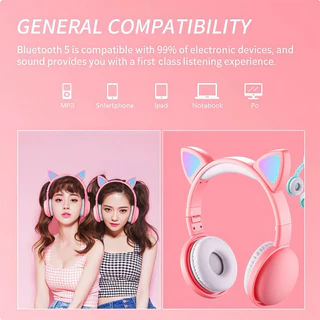 Fone Gatinho Sem Fio Bluetooth Headphone Gatinho Led Sem Fio