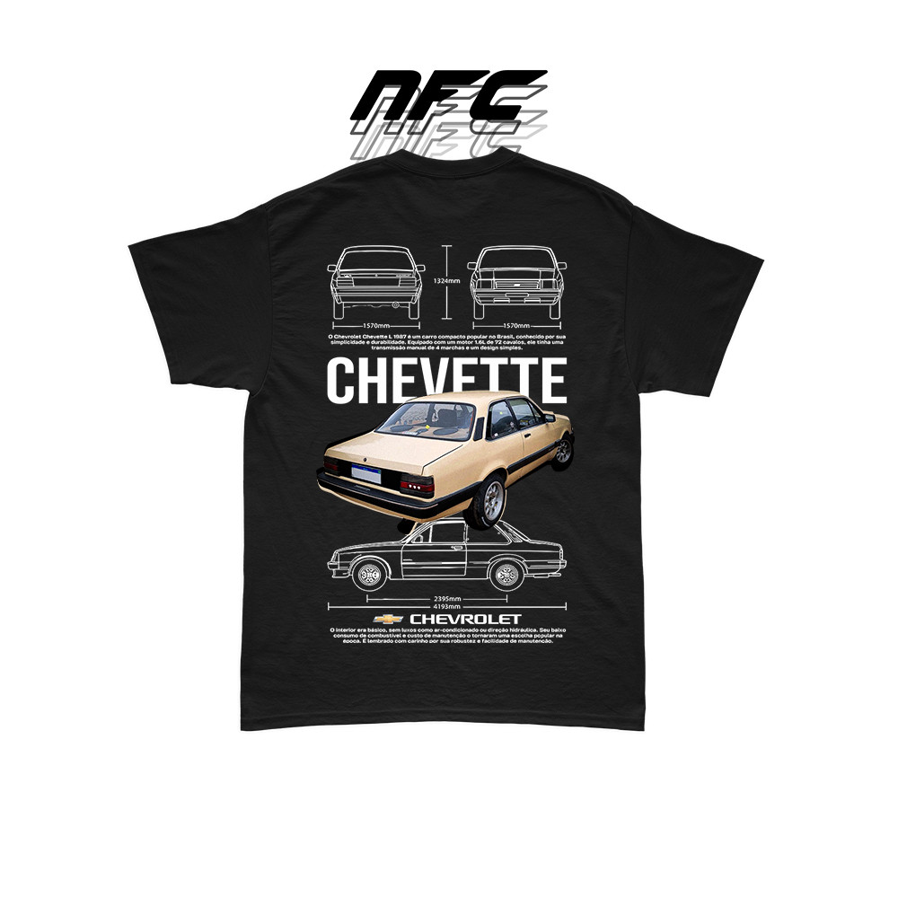Camiseta Oversized Chevrolet Chevette Gearhead Unissex Estampada