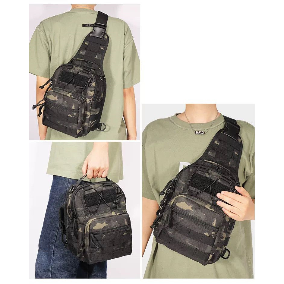 Bolsa Tática Transversal Impermeável Peito E Ombro Masculina Feminina Sling Sport M101