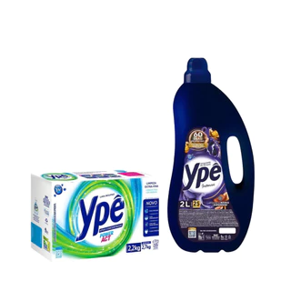 Kit Lava Roupas 2,2kg Power Act + Amaciante Intenso 2L Ypê em Oferta na Shopee