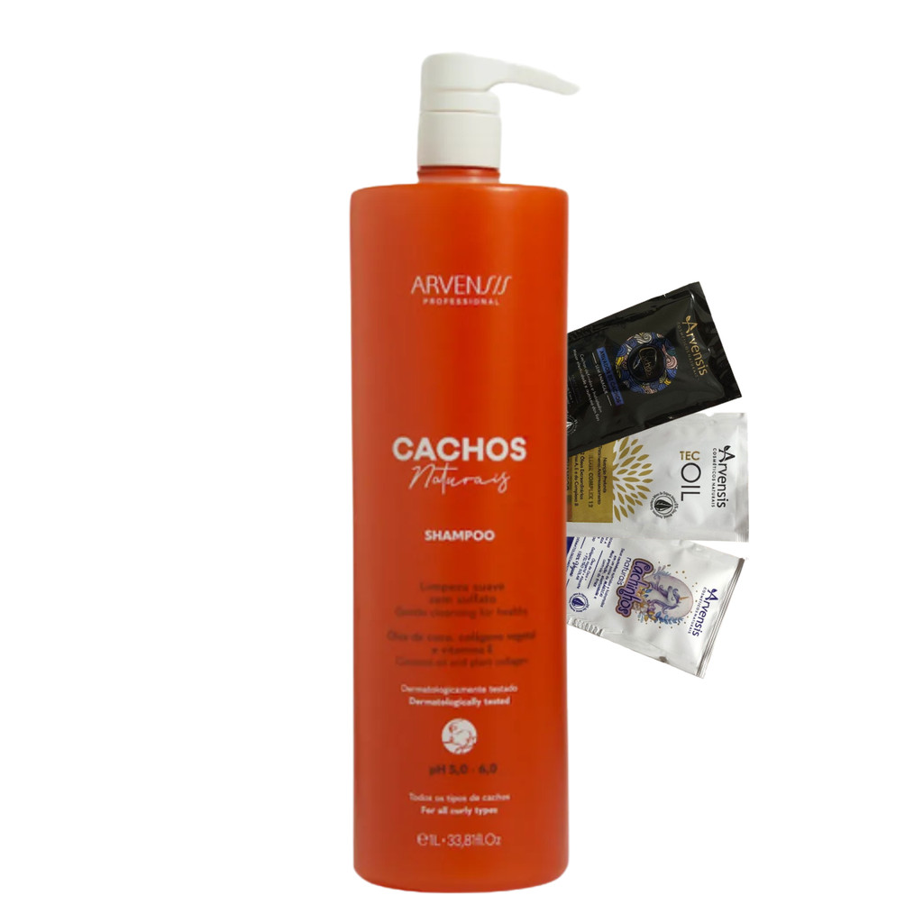 Shampoo Arvensis Cachos Naturais Vegano Sem Sulfato Limpeza Suave 1L ...
