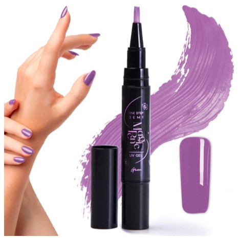 Caneta Esmalte Gel 3 em 1 Gel LED UV Base Top Coat Nail Art Gwen Pronta Entrega