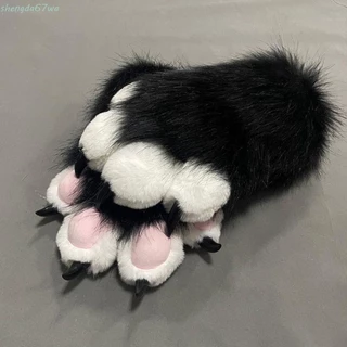 SHENGDA Luvas De Fantasia De Cosplay , Gato De Pelúcia Kig Estridente De Desenho Animado Grossas De Garra Quentes E Pelu