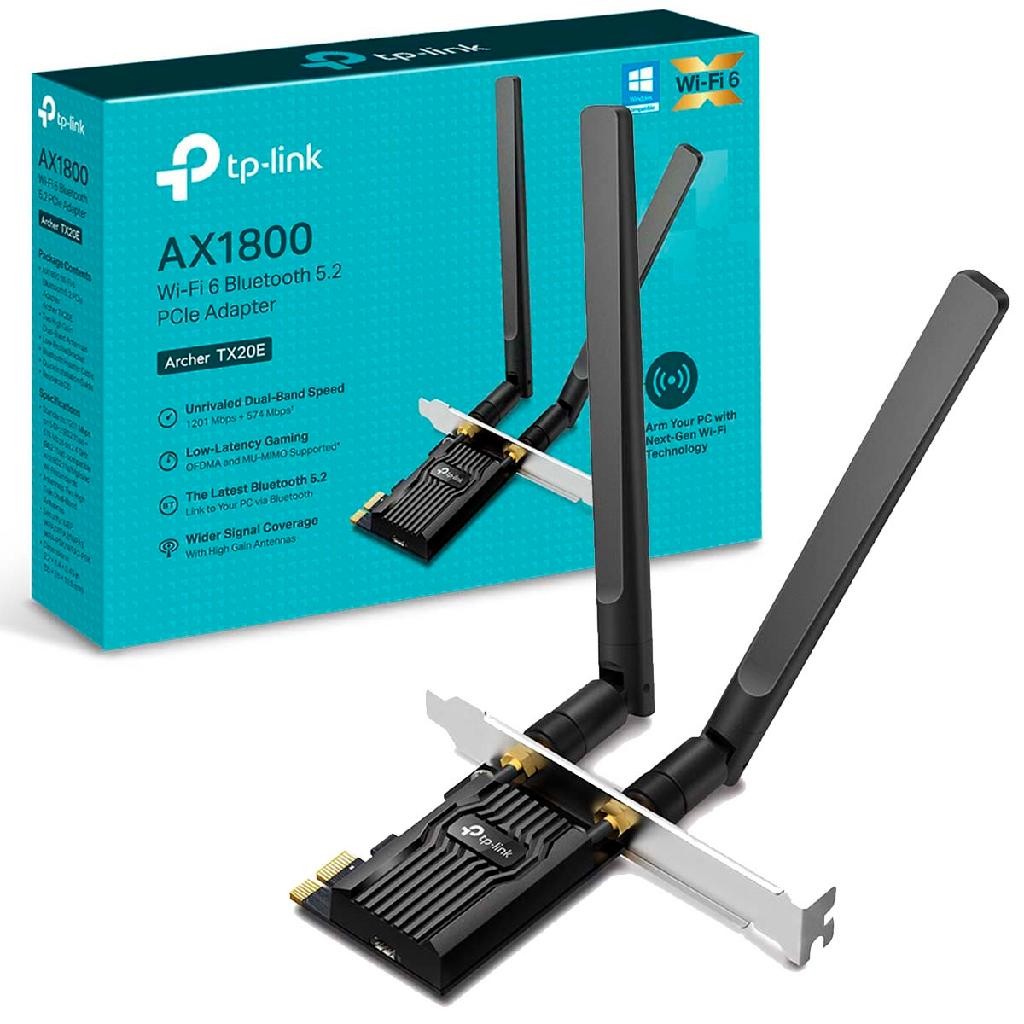 Placa Rede Wifi 6 Pcie Bluetooth 5.2 Archer Tx20e Ax1800