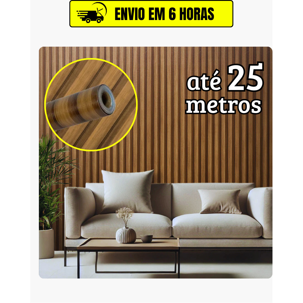 Papel de Parede Ripado Amadeirado Autocolante – Madeira Realista Decoração Parede Para Sala Quarto Escritório Premium