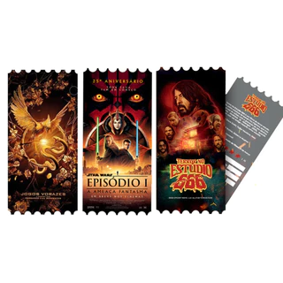 Kit 3 Ingressos Cinemark Star Wars Episódio 1 Ameaça Fantasma, Terror no Estúdio 666 e Jogos Vorazes