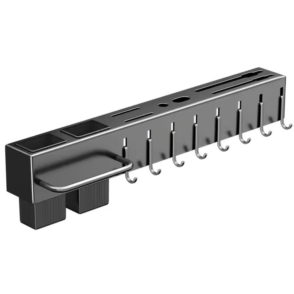 Rack Suspenso de Parede Cozinha Porta Facas Utensílios Cinza