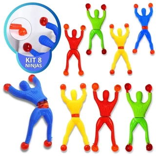 Kit 8 Boneco Ninja Que Gruda Na Parede E Vidro Brinquedo em Oferta na Shopee