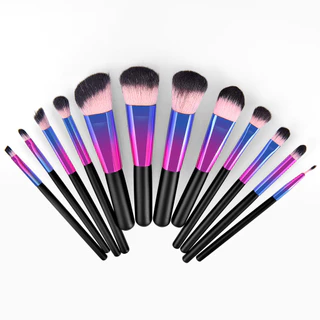 12 Novos produtos Conjunto de escovas de maquiagem para tubos multicoloridos Venda a quente transfronteiriça Incluindo Escova Blush Escova para Sombra dos Olhos Escova para Pó Solto Escova para Delineador de Olhos Escova para os Lábios Escova para os Lábi