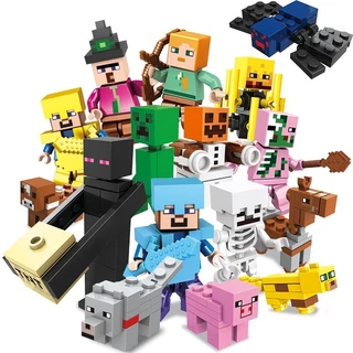 Minecraft: Conjunto Completo de 16 Bonecos de Personagens Realistas para Construção Educativa de Crianças