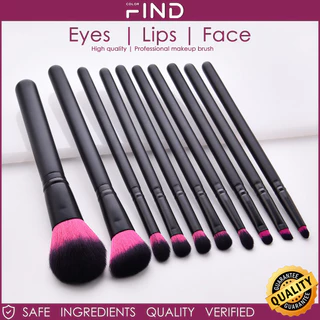 Findcolor 10pcs Conjunto de Escova de Maquiagem Profissional Preta Inclui Escova Blush Escova em Pó Solta Escova para Cílios Escova para Sombra de Olhos Escova de Alto Brilho Conjunto de Viagem de Alta Qualidade Fábrica de Vendas Diretas Presente Doméstic