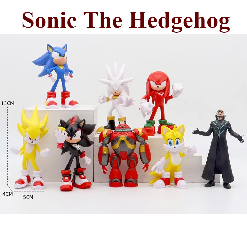Brinquedos Super Sonic O Porco Espinho Conjunto Bonecas Ação Figura Tails Amy Rose Knuckles Os Presentes Modelo Echidna