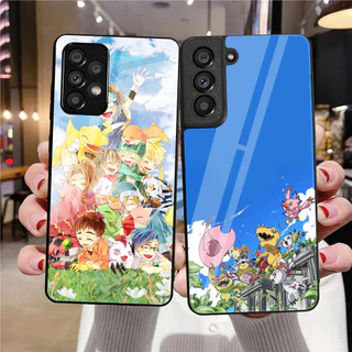 Capa de telefone de vidro temperado Digimon para Samsung Galaxy A11 A14 A20 A30 A22 A32 A33 A34 A40 A42 A51 4G A52 A53 A54 A70 A71 A72 A73 5G