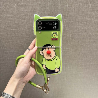 Capa Macia Estilo Orelha De Gato Grande G Para Samsung Z Flip 6 5 4 3 TPU À Prova De Choque Telefone